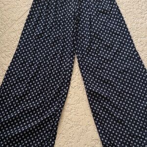 Kiragrace Black and White Geometric Wide Leg Pants med